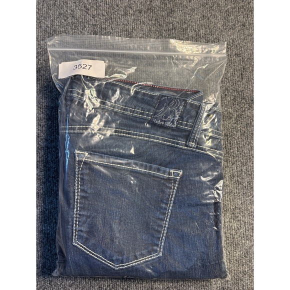 Fade To Blue Premium Jeans Women's 16W Blue Denim Crop Stretch Boho Straight Leg - Picture 10 of 10